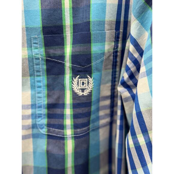 Chaps Men's Medium Plaid Long Sleeve Button-Down Shirt - Picture 3 of 11